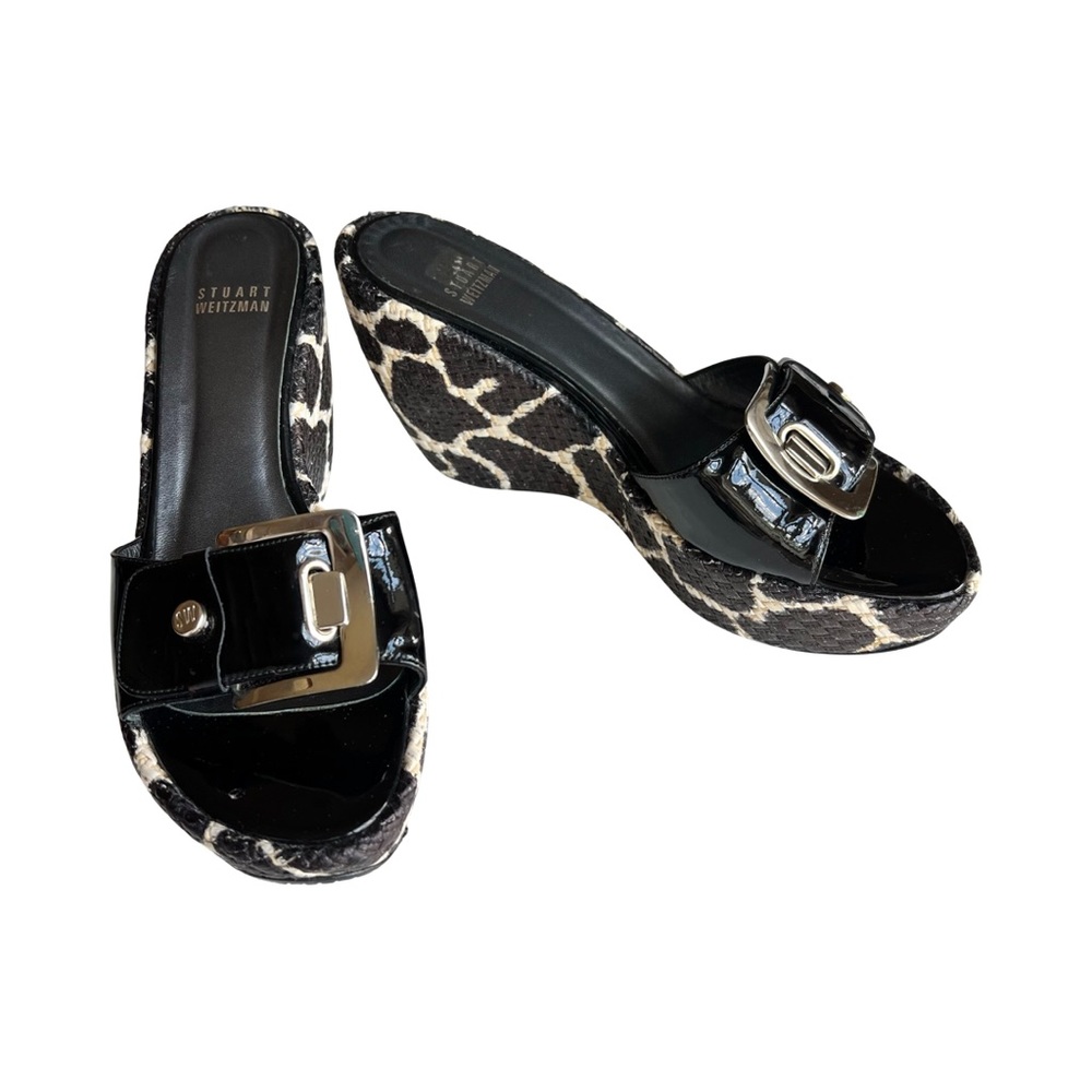 Stuart Weitzman | Patent Buckle Giraffe Wedge - image 1
